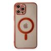 İphone 12 Pro Kılıf Magneticsafe Lazer Silikon - Kırmızı