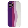 İphone 12 Pro Max Kılıf Ebruli Lansman Silikon - Mor-beyaz