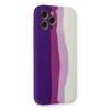 İphone 12 Pro Max Kılıf Ebruli Lansman Silikon - Mor-beyaz