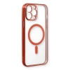 İphone 13 Pro Max Kılıf Magneticsafe Lazer Silikon - Kırmızı
