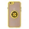 İphone 6 Kılıf Montreal Yüzüklü Silikon Kapak - Sarı