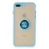 İphone 7 Plus Kılıf Montreal Yüzüklü Silikon Kapak - Buz Mavi