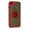 İphone 7 Plus Kılıf Montreal Yüzüklü Silikon Kapak - Kırmızı