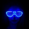 Mavi Led Işıklı Parti Gözlüğü - Neon Glow Şerit Gözlük 3 Modlu