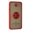 Samsung Galaxy J7 Prime Kılıf Montreal Yüzüklü Silikon Kapak - Kırmızı