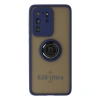 Samsung Galaxy S20 Ultra Kılıf Montreal Yüzüklü Silikon Kapak - Lacivert