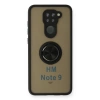 Xiaomi Redmi Note 9 Kılıf Montreal Yüzüklü Silikon Kapak - Siyah