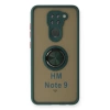 Xiaomi Redmi Note 9 Kılıf Montreal Yüzüklü Silikon Kapak - Yeşil
