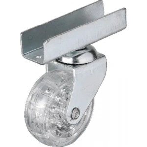 327 - 50x20 Mm Şeffaf Makaralı Uzun U Tablalı Teker 4 Adet