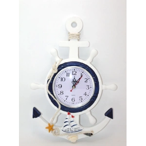 Ahşap Marin Duvara Asmalı Dümenli Saat Alk2446