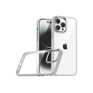 Apple İphone 15 Pro Max Razer Lensli Silikon - Gümüş