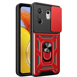 İnfinix Zero 30 4g Kılıf Pars Lens Yüzüklü Silikon - Kırmızı