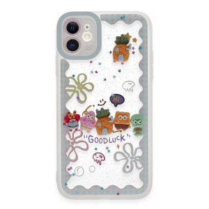 İphone 11 Kılıf Sweet Desenli Silikon Kapak - Açık Mavi