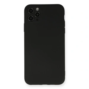 İphone 11 Pro Max Kılıf Nano İçi Kadife Silikon - Siyah