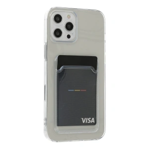 İphone 12 Pro Max Kılıf Kart Şeffaf Silikon - Şeffaf