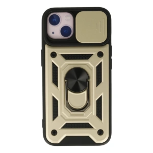 İphone 13 Kılıf Pars Lens Yüzüklü Silikon - Gold