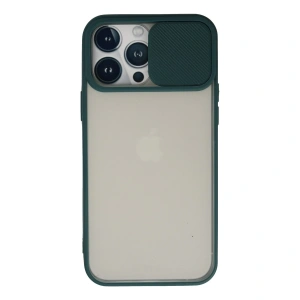 İphone 13 Pro Max Kılıf Palm Buzlu Kamera Sürgülü Silikon - Yeşil