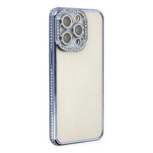 İphone 14 Pro Kılıf Joke Taşlı Silikon - Mavi