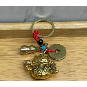 Metal Şans Ve Bereket Kedisi Anahtarlık Alk4467