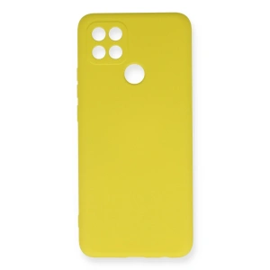 Oppo A15 Kılıf Nano İçi Kadife Silikon - Sarı