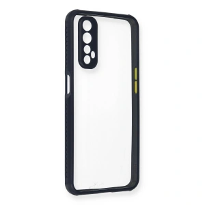 Realme 7 Kılıf Miami Şeffaf Silikon - Lacivert