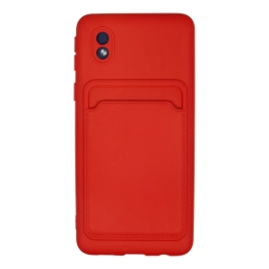 Samsung Galaxy A01 Core Kılıf Kelvin Kartvizitli Silikon - Kırmızı