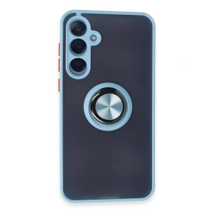 Samsung Galaxy A25 5g Kılıf Montreal Yüzüklü Silikon Kapak - Buz Mavi