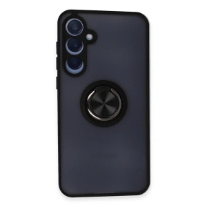 Samsung Galaxy A25 5g Kılıf Montreal Yüzüklü Silikon Kapak - Siyah