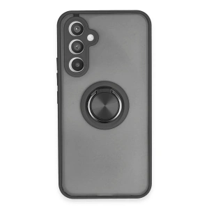 Samsung Galaxy A34 5g Kılıf Montreal Yüzüklü Silikon Kapak - Siyah