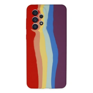 Samsung Galaxy A73 5g Kılıf Ebruli Lansman Silikon - Kırmızı-mor