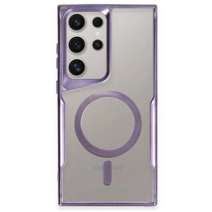 Samsung Galaxy S23 Ultra Kılıf Boyi Magsafe Silikon Kapak - Derin Mor