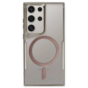 Samsung Galaxy S23 Ultra Kılıf Boyi Magsafe Silikon Kapak - Titan Gri