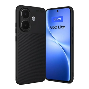 Vivo V60 Lite Auto Focus Karbon Kapak - Siyah