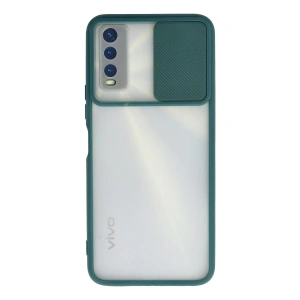Vivo Y11s Kılıf Palm Buzlu Kamera Sürgülü Silikon - Yeşil