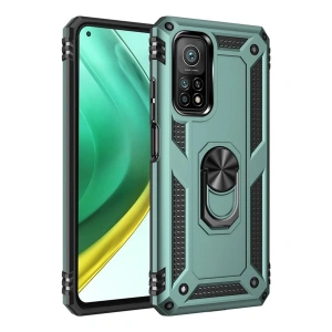 Xiaomi Mi 10t Pro Kılıf Sofya Yüzüklü Silikon Kapak - Yeşil