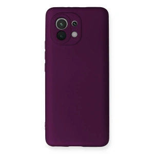 Xiaomi Mi 11 Kılıf First Silikon - Mürdüm
