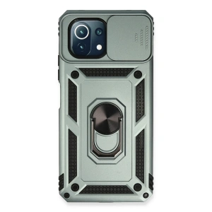 Xiaomi Mi 11 Lite Kılıf Pars Lens Yüzüklü Silikon - Yeşil