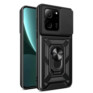 Xiaomi Mi 13t Pro Kılıf Pars Lens Yüzüklü Silikon - Siyah