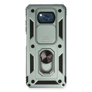 Xiaomi Pocophone X3 Kılıf Pars Lens Yüzüklü Silikon - Yeşil