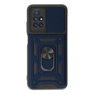 Xiaomi Redmi 10 2022 Kılıf Pars Lens Yüzüklü Silikon - Lacivert