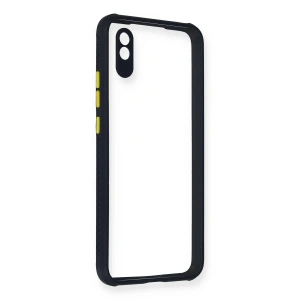 Xiaomi Redmi 9a Kılıf Miami Şeffaf Silikon - Lacivert