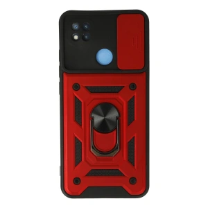 Xiaomi Redmi 9c Kılıf Pars Lens Yüzüklü Silikon - Kırmızı