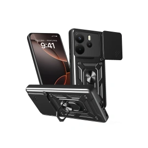 Xiaomi Redmi Note 14 4g Pars Lens Yüzüklü Silikon - Siyah