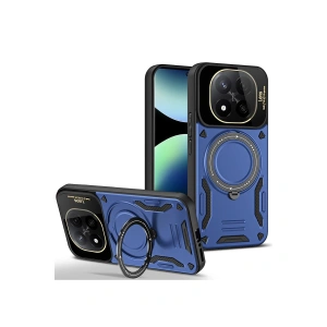 Xiaomi Redmi Note 14 Pro Plus Kılıf Joy Lens Standlı Kapak - Lacivert