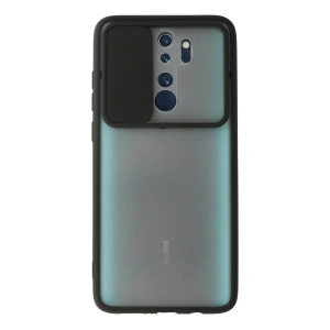 Xiaomi Redmi Note 8 Pro Kılıf Palm Buzlu Kamera Sürgülü Silikon - Siyah
