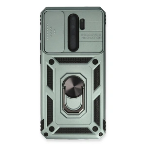 Xiaomi Redmi Note 8 Pro Kılıf Pars Lens Yüzüklü Silikon - Yeşil