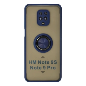 Xiaomi Redmi Note 9 Pro Kılıf Montreal Yüzüklü Silikon Kapak - Lacivert