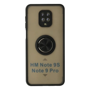 Xiaomi Redmi Note 9 Pro Kılıf Montreal Yüzüklü Silikon Kapak - Siyah