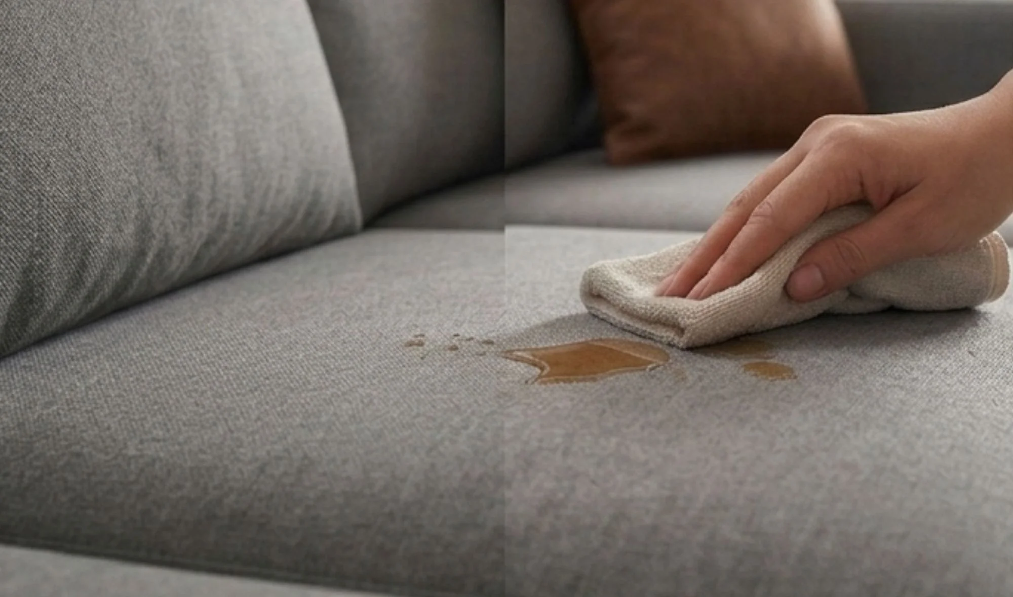 Lekeyi kolayca temizleyen mikrofiber kanepe