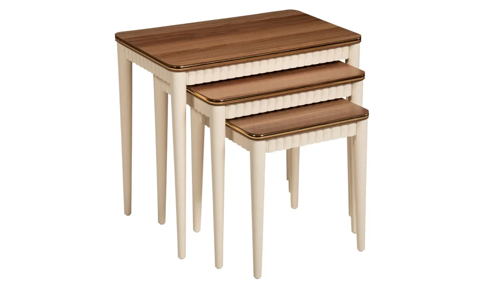 Lodos Ceviz Krem Zigon Sehpa